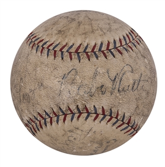 Circa 1930s New York Yankees Multi-Signed OAL Barnard Baseball With Babe Ruth, Lou Gehrig and Tony Lazzeri (Beckett)
